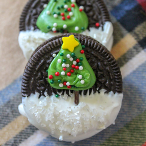 Christmas Tree Decorated Oreo Cookies